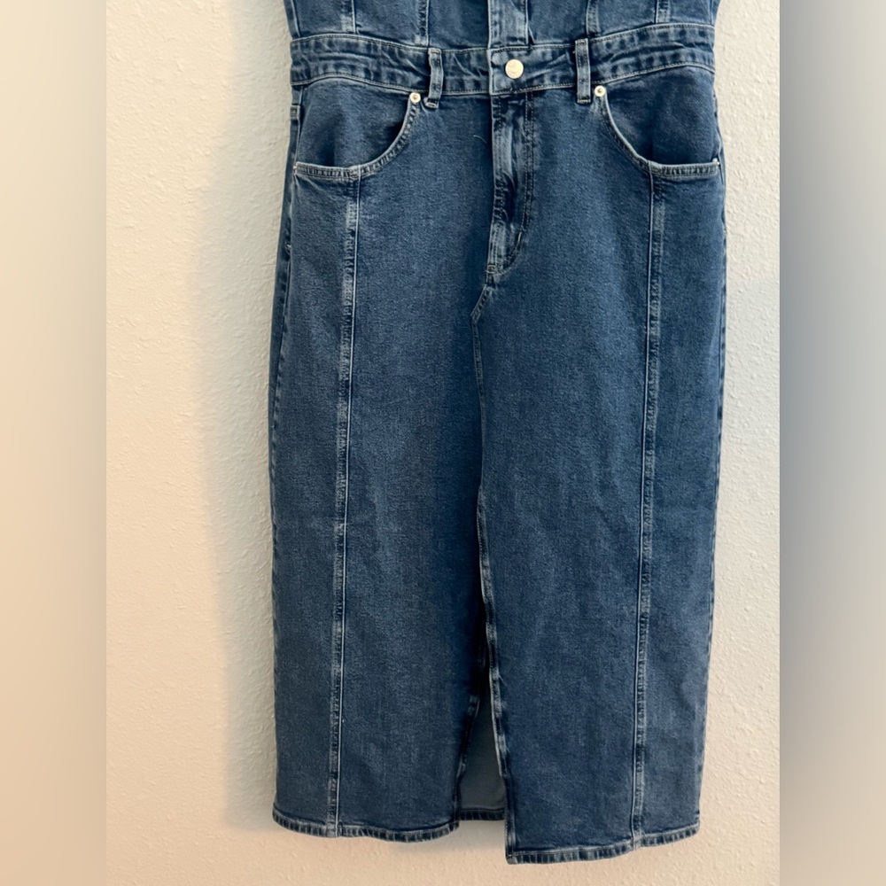 Rails Westwood Denim Midi Dress Blue Stone Wash size XL - Picture 4 of 15